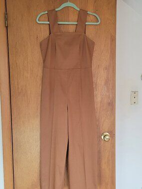 Club Monaco Wide Leg Jumpsuit | Terracotta Brown | Size 6 | Square Neck | Modal